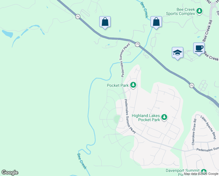 map of restaurants, bars, coffee shops, grocery stores, and more near 5509 Alamosa Clearing Drive in Austin