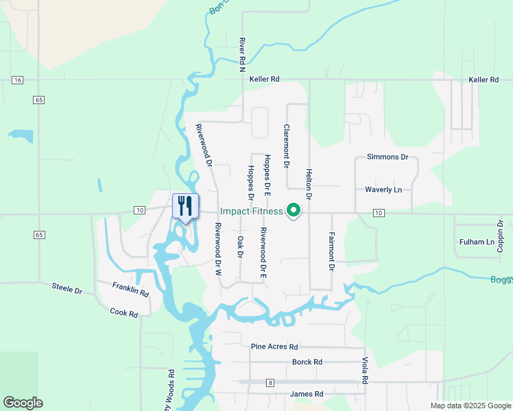 map of restaurants, bars, coffee shops, grocery stores, and more near 7558 Hoppes Drive in Foley
