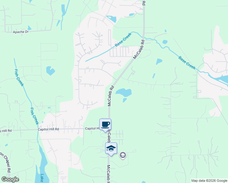 map of restaurants, bars, coffee shops, grocery stores, and more near 1331 McCaleb Road in Montgomery