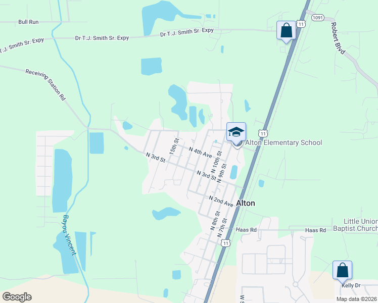 map of restaurants, bars, coffee shops, grocery stores, and more near 62229 North 15th Street in Slidell