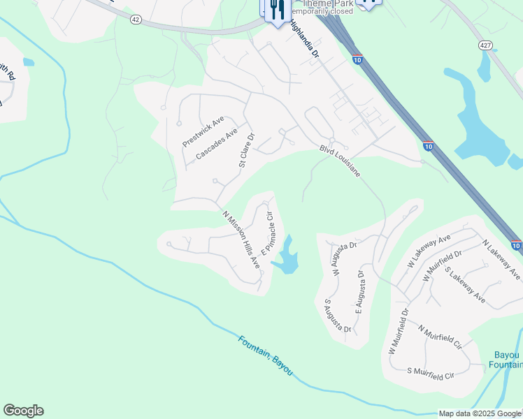 map of restaurants, bars, coffee shops, grocery stores, and more near 18924 West Pinnacle Circle in Baton Rouge