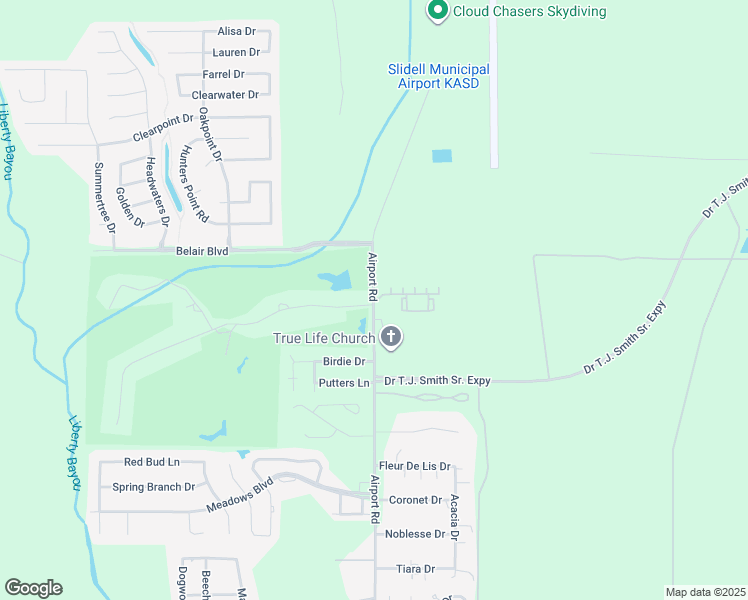 map of restaurants, bars, coffee shops, grocery stores, and more near 232 Airport Road in Slidell