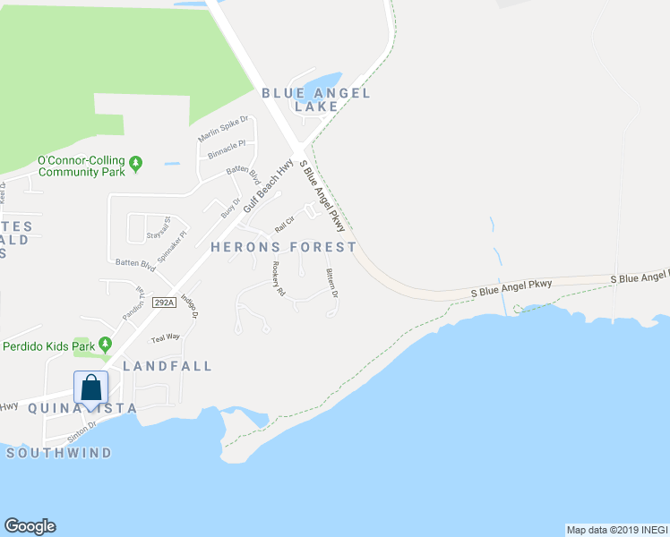 map of restaurants, bars, coffee shops, grocery stores, and more near 10152 Bittern Drive in Pensacola