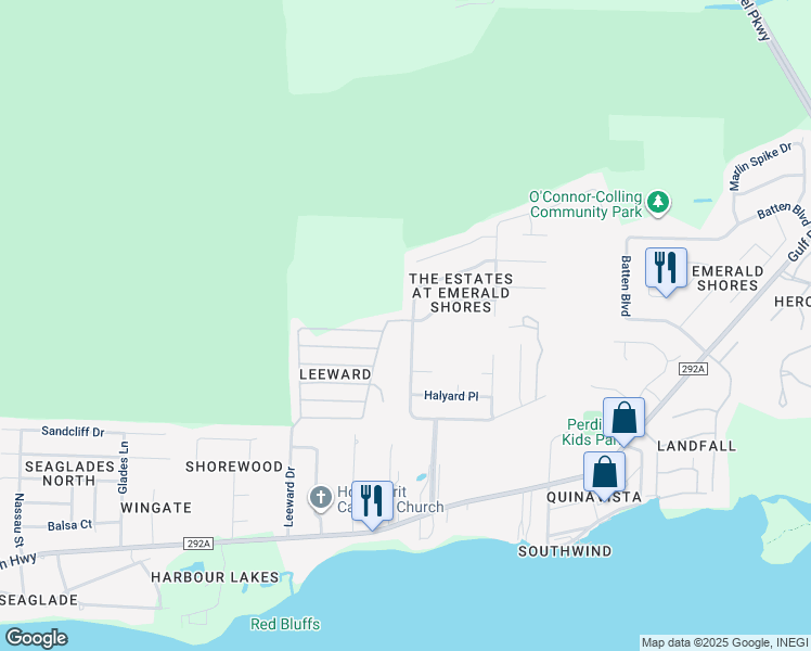 map of restaurants, bars, coffee shops, grocery stores, and more near 1093 Freeboard Boulevard in Pensacola