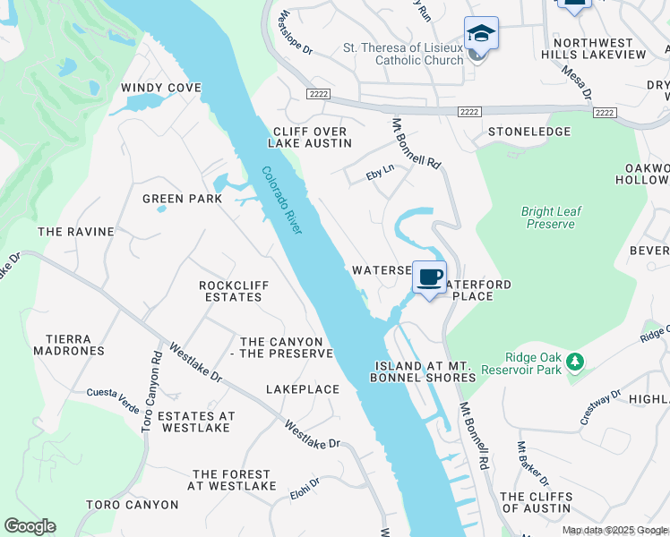 map of restaurants, bars, coffee shops, grocery stores, and more near 5225 Tortuga Trail in Austin