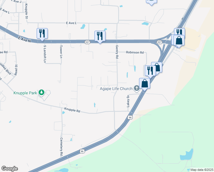 map of restaurants, bars, coffee shops, grocery stores, and more near 111 Wilson Lane in Silsbee