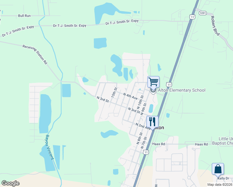map of restaurants, bars, coffee shops, grocery stores, and more near 62229 Dubuisson Road in Slidell