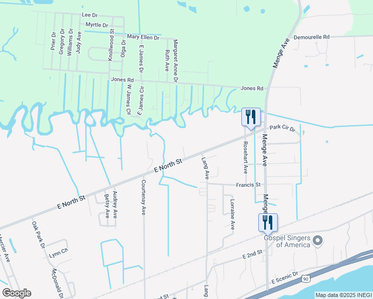 map of restaurants, bars, coffee shops, grocery stores, and more near 839-851 East North Street in Pass Christian