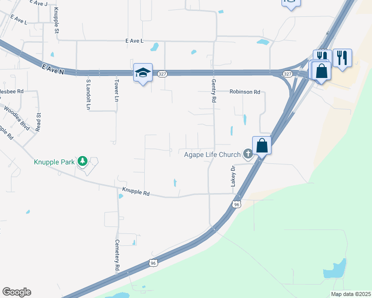 map of restaurants, bars, coffee shops, grocery stores, and more near 111 Wilson Lane in Silsbee