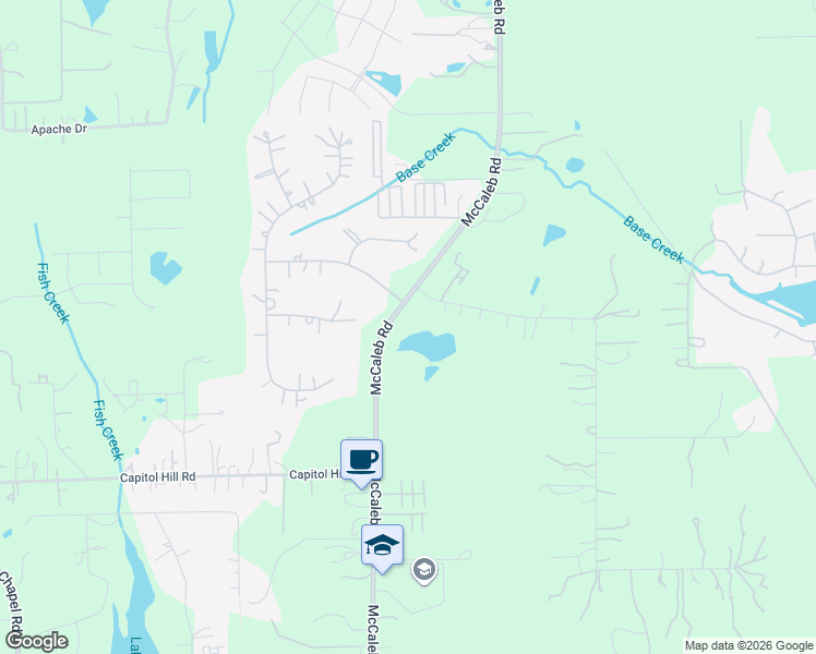 map of restaurants, bars, coffee shops, grocery stores, and more near 1331 McCaleb Road in Montgomery