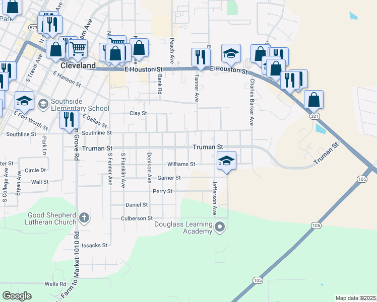 map of restaurants, bars, coffee shops, grocery stores, and more near 815 Willow Avenue in Cleveland