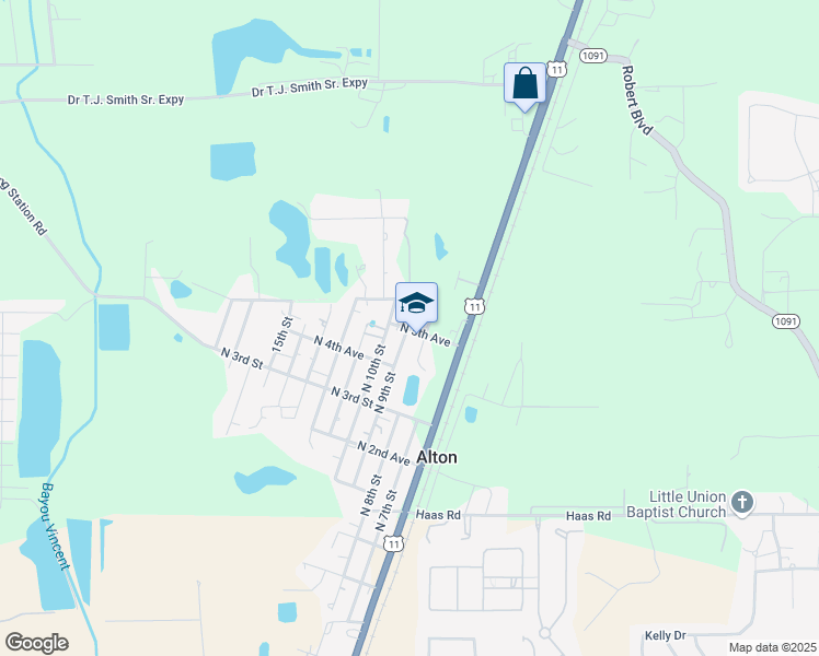 map of restaurants, bars, coffee shops, grocery stores, and more near 38275 North 5th Avenue in Slidell