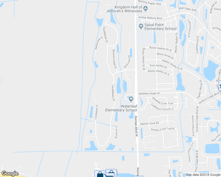 map of restaurants, bars, coffee shops, grocery stores, and more near 748 Candlebark Drive in Jacksonville