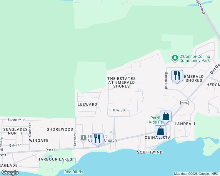 map of restaurants, bars, coffee shops, grocery stores, and more near 1100 Freeboard Boulevard in Pensacola