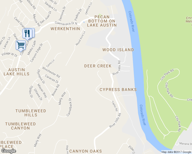 map of restaurants, bars, coffee shops, grocery stores, and more near 8812 Taylor Road in Austin