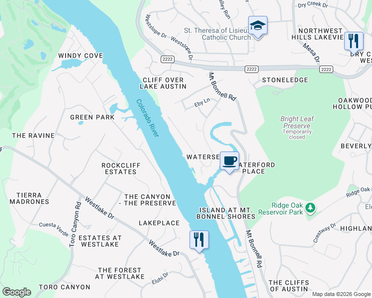 map of restaurants, bars, coffee shops, grocery stores, and more near 5227 Tortuga Trail in Austin