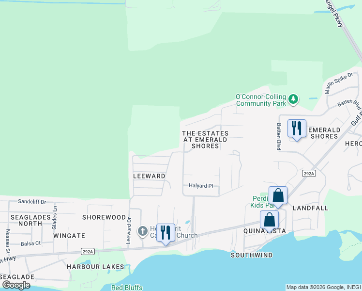 map of restaurants, bars, coffee shops, grocery stores, and more near 1117 Freeboard Boulevard in Pensacola
