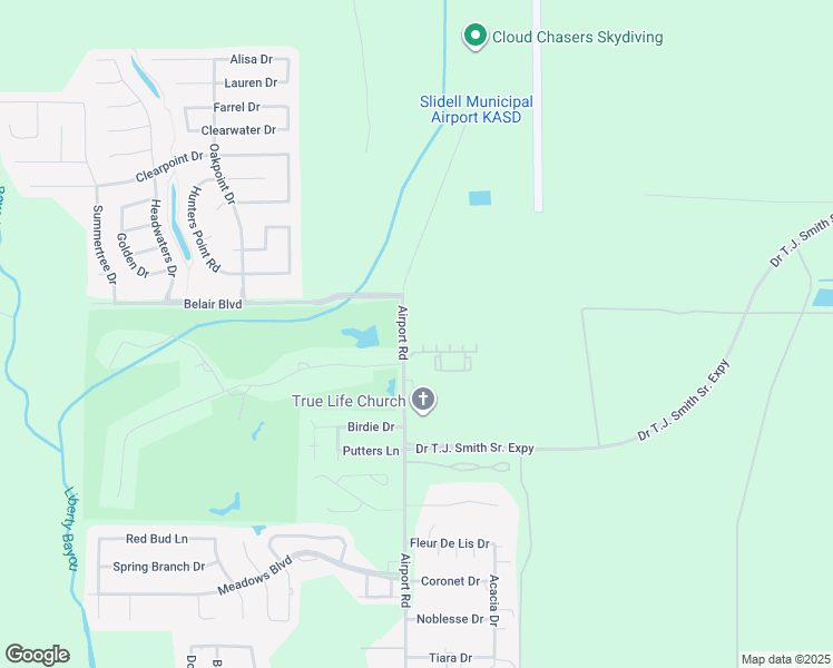 map of restaurants, bars, coffee shops, grocery stores, and more near 62269 Airport Road in Slidell