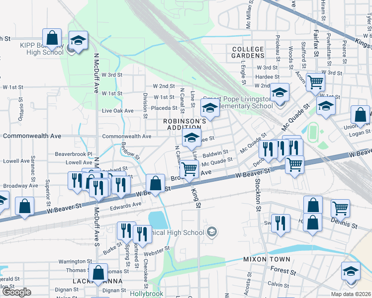 map of restaurants, bars, coffee shops, grocery stores, and more near 2138 Yulee Street in Jacksonville