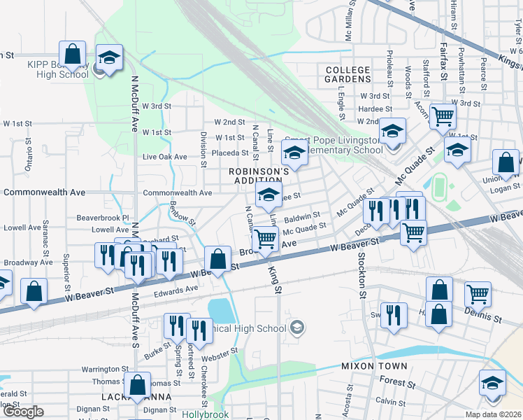 map of restaurants, bars, coffee shops, grocery stores, and more near 2138 Yulee Street in Jacksonville