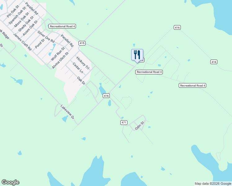 map of restaurants, bars, coffee shops, grocery stores, and more near 4865 County Road 416 in Somerville
