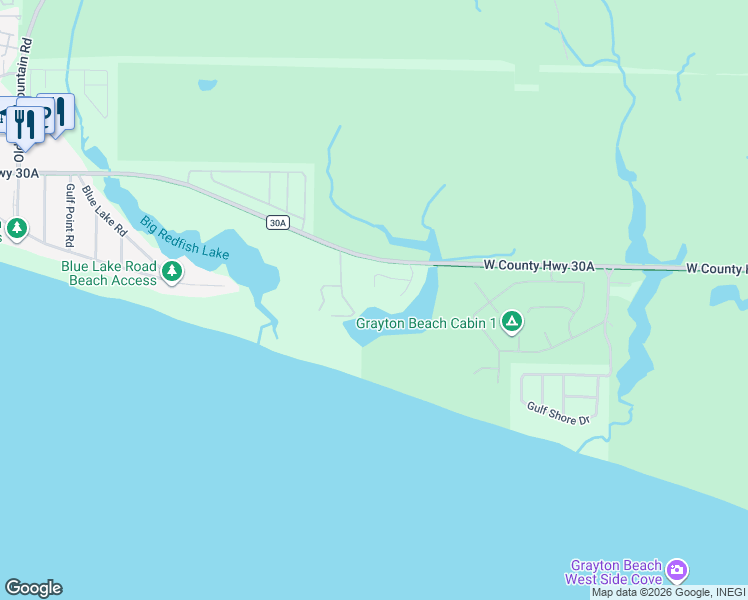 map of restaurants, bars, coffee shops, grocery stores, and more near 133 Sienna Court in Santa Rosa Beach