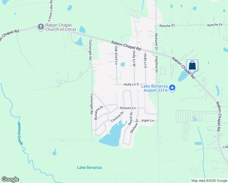 map of restaurants, bars, coffee shops, grocery stores, and more near 6409 Oak Knoll Road in Montgomery