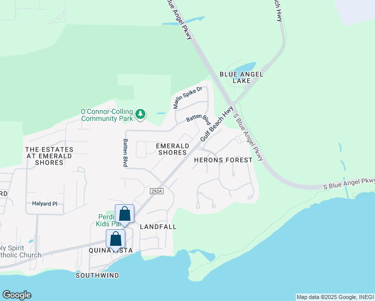 map of restaurants, bars, coffee shops, grocery stores, and more near 688 Buoy Drive in Pensacola