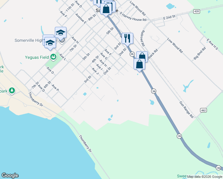 map of restaurants, bars, coffee shops, grocery stores, and more near 109 Avenue J in Somerville