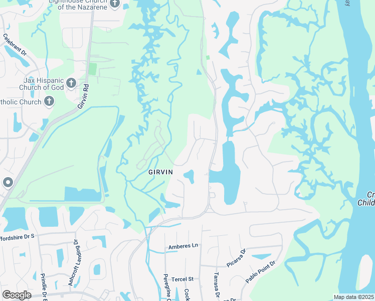 map of restaurants, bars, coffee shops, grocery stores, and more near 13501 Princess Kelly Drive in Jacksonville