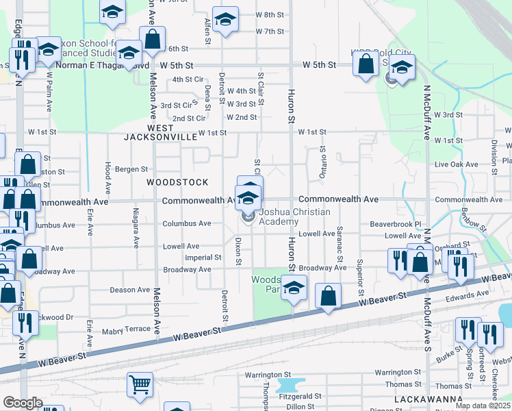 map of restaurants, bars, coffee shops, grocery stores, and more near 964 Saint Clair Street in Jacksonville