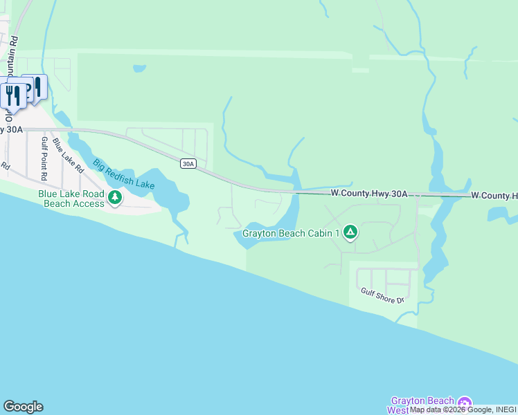 map of restaurants, bars, coffee shops, grocery stores, and more near 133 Sienna Court in Santa Rosa Beach