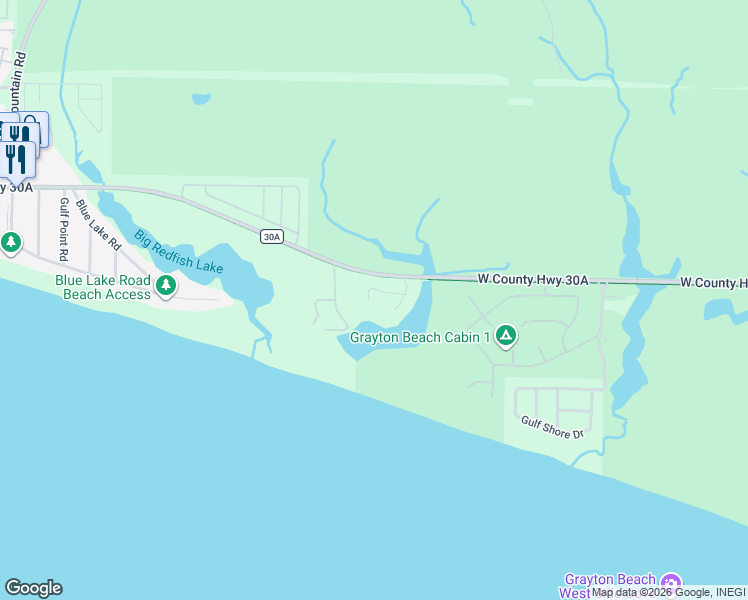 map of restaurants, bars, coffee shops, grocery stores, and more near 133 Sienna Court in Santa Rosa Beach