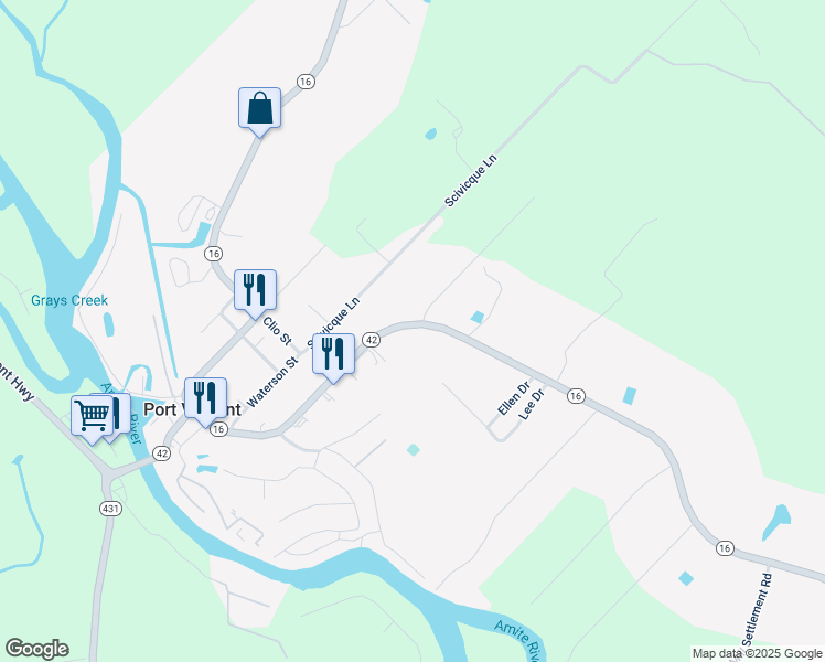 map of restaurants, bars, coffee shops, grocery stores, and more near 18145 Louisiana 16 in Denham Springs