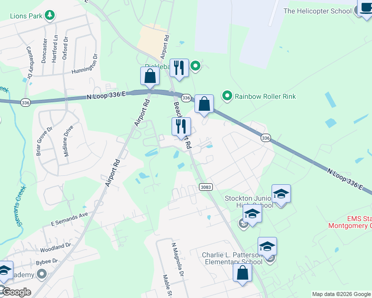 map of restaurants, bars, coffee shops, grocery stores, and more near 1901-1999 Hawthorne Drive in Conroe