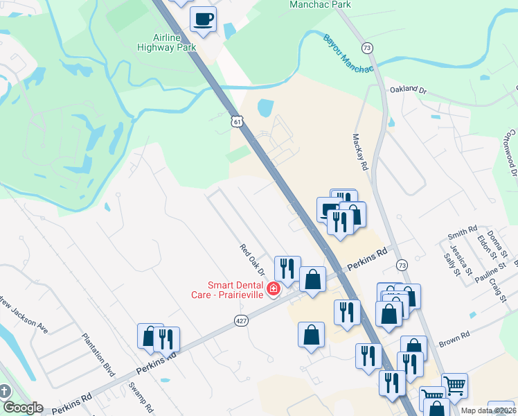 18564 Perkins Oak Road, Prairieville LA Walk Score