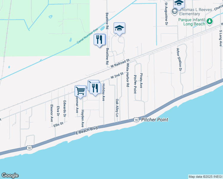 map of restaurants, bars, coffee shops, grocery stores, and more near 2012 West 2nd Street in Long Beach