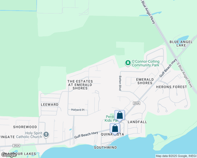 map of restaurants, bars, coffee shops, grocery stores, and more near 1194 Freeboard Boulevard in Pensacola