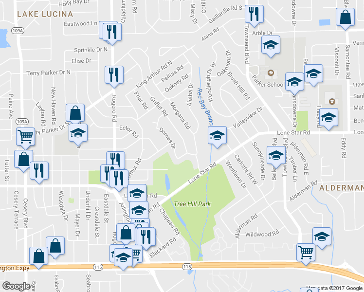 map of restaurants, bars, coffee shops, grocery stores, and more near 1344 Griflet Rd in Jacksonville