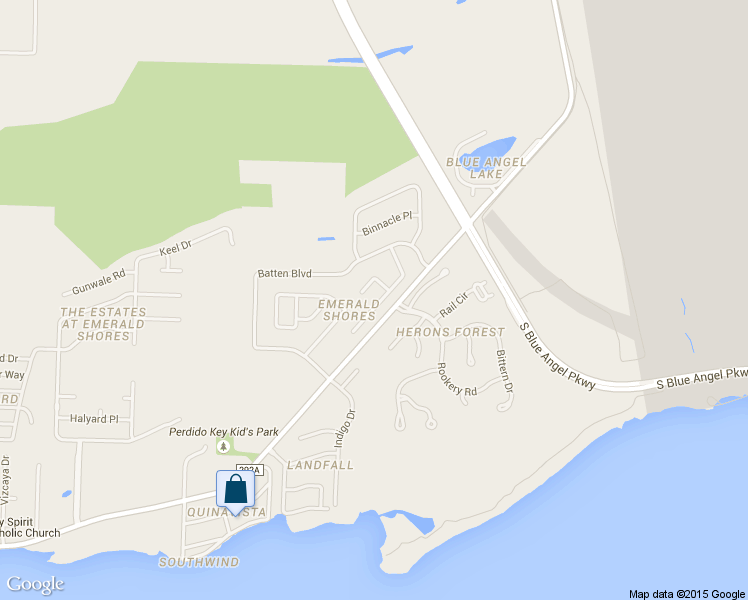 map of restaurants, bars, coffee shops, grocery stores, and more near 669 Buoy Drive in Pensacola