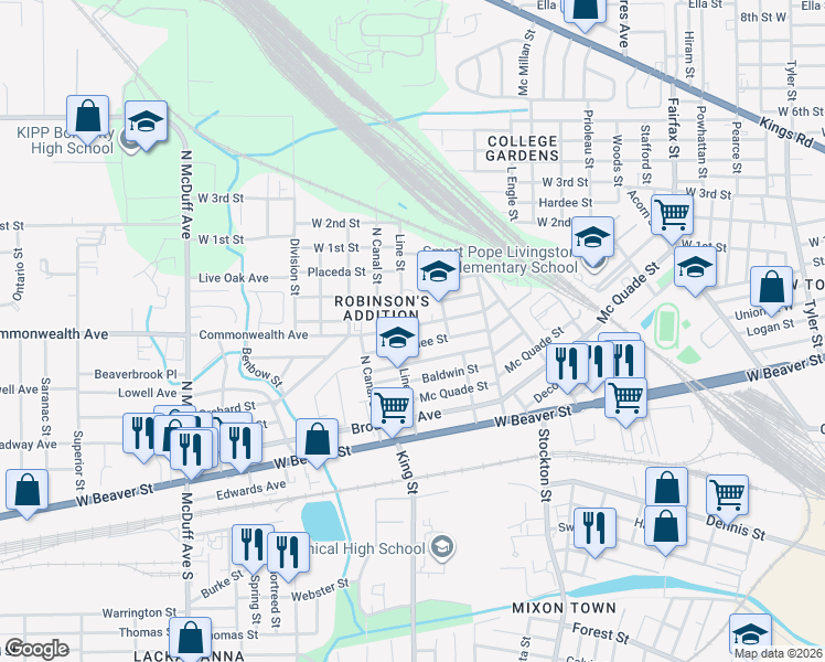map of restaurants, bars, coffee shops, grocery stores, and more near 2138 Yulee Street in Jacksonville