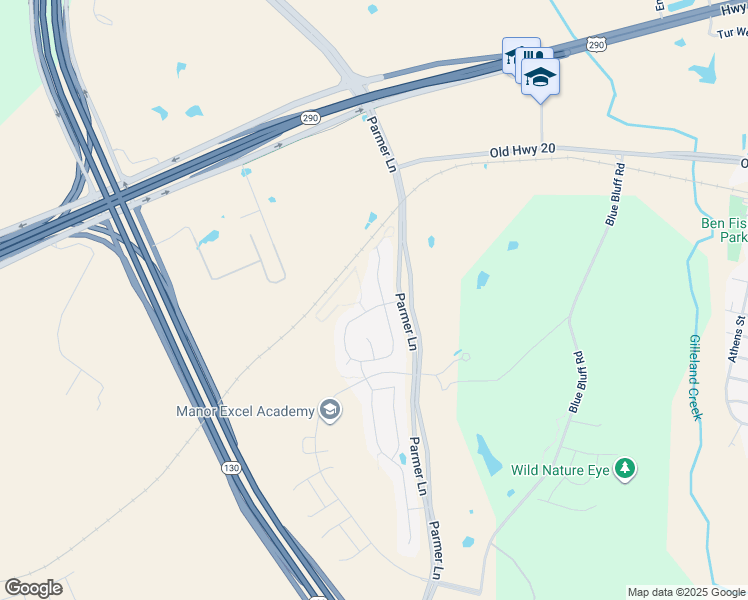 map of restaurants, bars, coffee shops, grocery stores, and more near 11713 American Mustang Loop in Manor