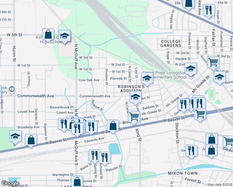 map of restaurants, bars, coffee shops, grocery stores, and more near 2244 Kingston Street in Jacksonville