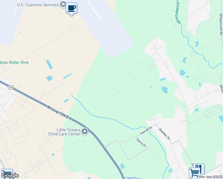 map of restaurants, bars, coffee shops, grocery stores, and more near 3140 North Green Circle in Conroe
