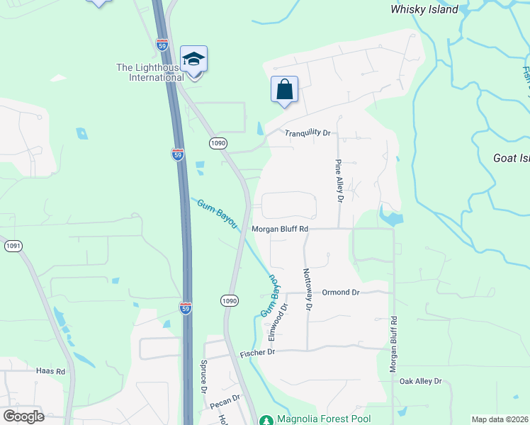 map of restaurants, bars, coffee shops, grocery stores, and more near 1005 Forest Ridge Loop in Pearl River