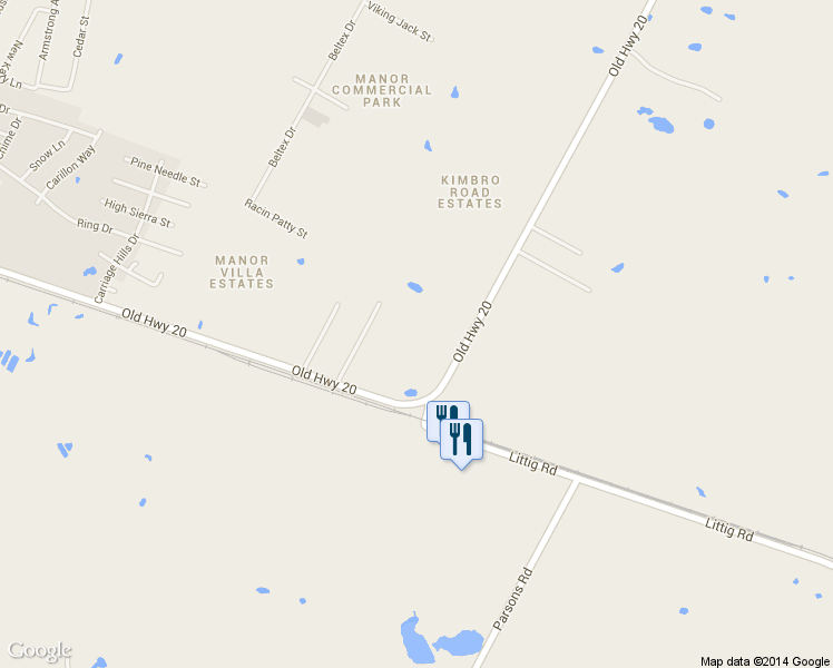 map of restaurants, bars, coffee shops, grocery stores, and more near 12322 Old Kimbro Road in Manor