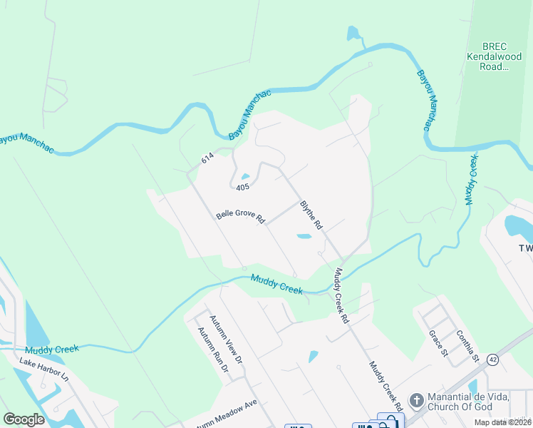 map of restaurants, bars, coffee shops, grocery stores, and more near 40364 Belle Helene Road in Prairieville