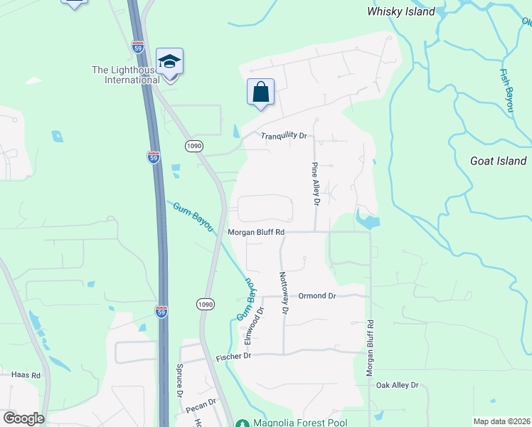 map of restaurants, bars, coffee shops, grocery stores, and more near 1104 Forest Ridge Loop in Pearl River