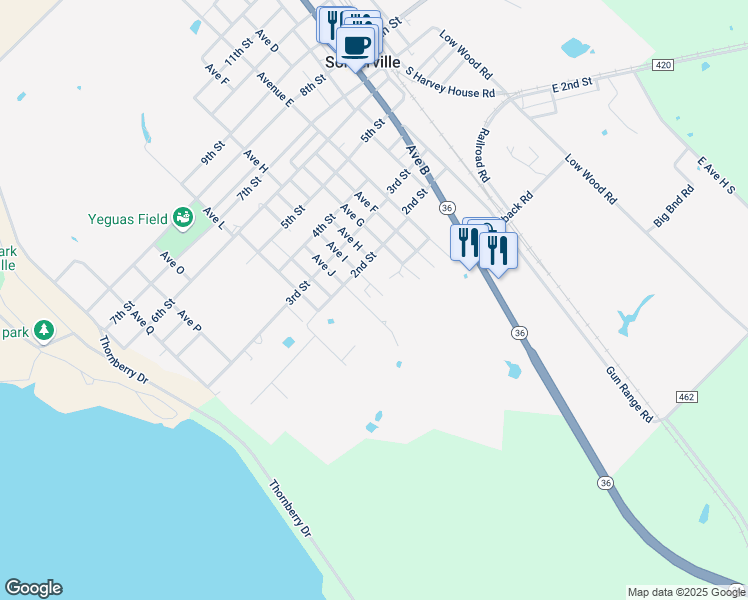 map of restaurants, bars, coffee shops, grocery stores, and more near 205 Avenue I in Somerville