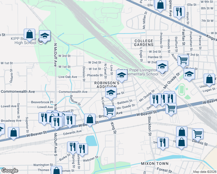 map of restaurants, bars, coffee shops, grocery stores, and more near 2151 Hartridge Street in Jacksonville
